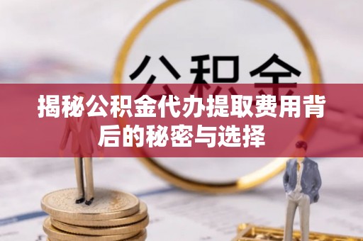 连州揭秘公积金代办提取费用背后的秘密与选择