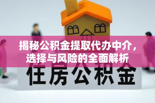 连州揭秘公积金提取代办中介，选择与风险的全面解析