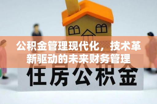 连州公积金管理现代化，技术革新驱动的未来财务管理