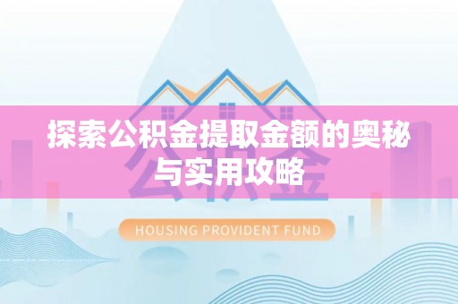连州探索公积金提取金额的奥秘与实用攻略